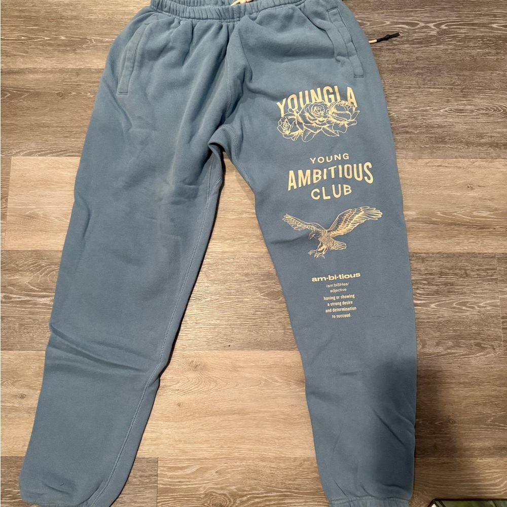 YoungLA Soft Blue Fleece Joggers